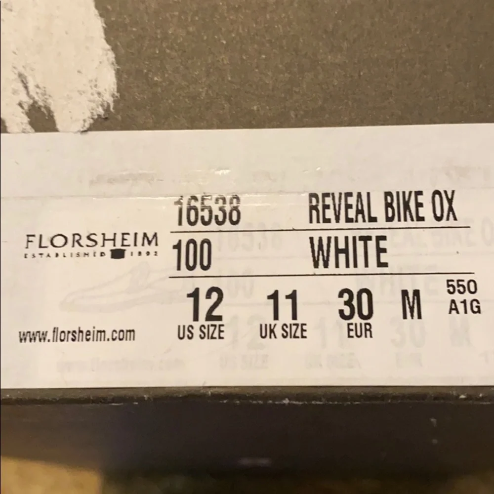 ~Florsheim~ White Reveal Bike Oxfords